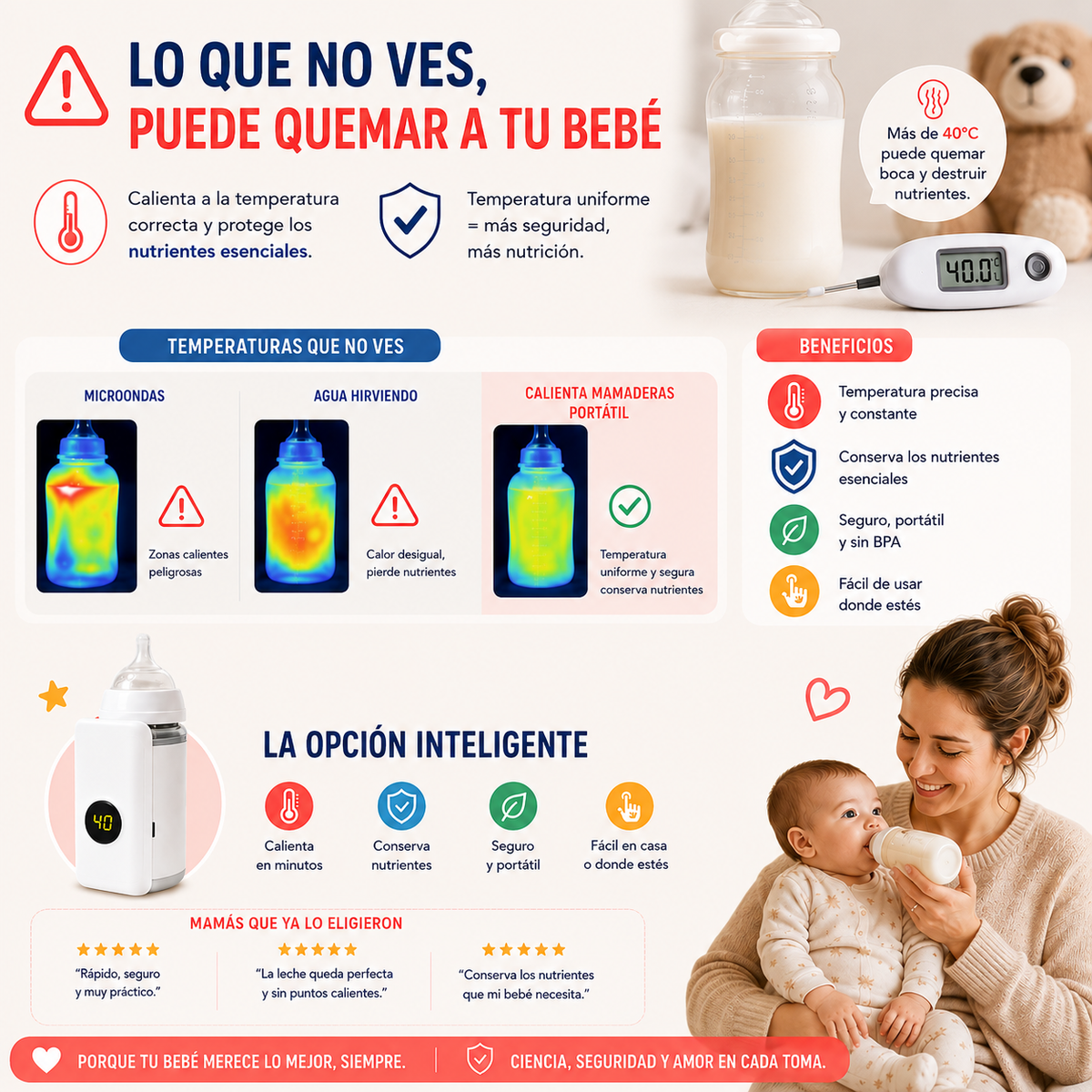 NutriWarm™ – Temperatura Perfecta para tu Bebé, Portátil