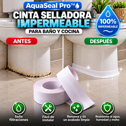 AquaSeal Pro™  Cinta Selladora Impermeable para Baño y Cocina.
