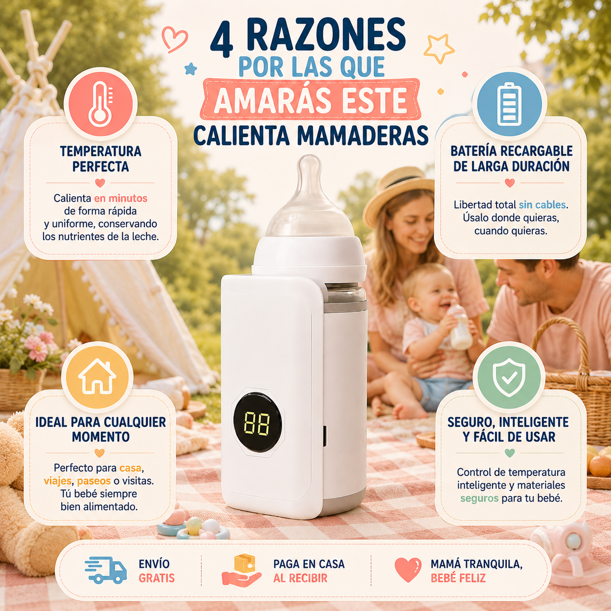 NutriWarm™ – Temperatura Perfecta para tu Bebé, Portátil