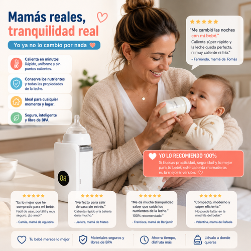 NutriWarm™ – Temperatura Perfecta para tu Bebé, Portátil